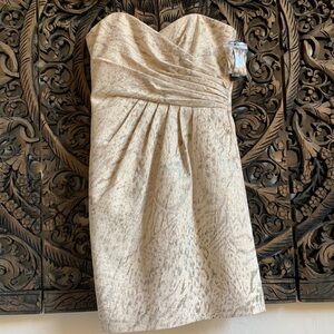 NWT Laundry by Shelli Segal Gold Multi Metallic Mini Cocktail Dress Size 4 NYE 👑
